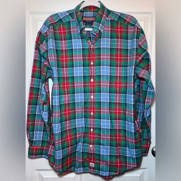 Vineyard Vines Men’s Offshore Flannel Murray Button-Down Shirt- Size Medium - Picture 1 of 4
